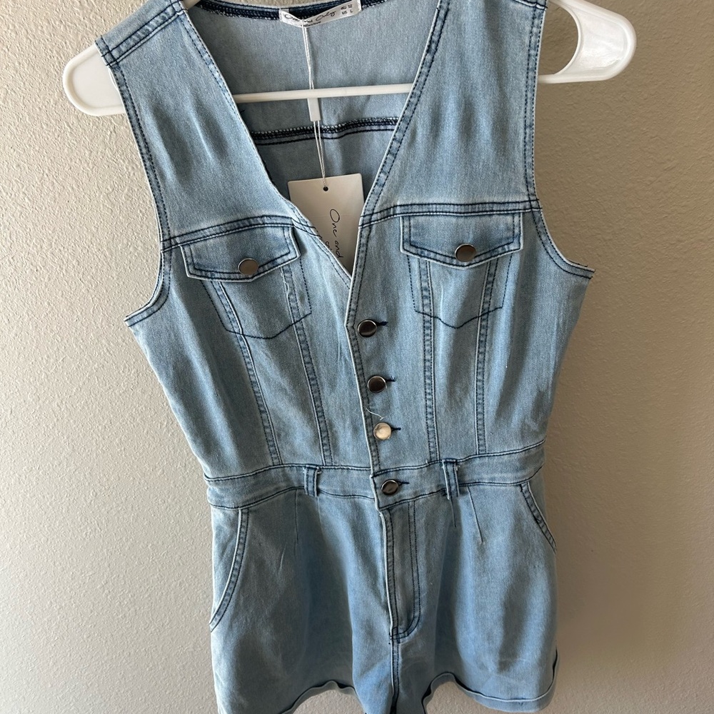 Light Wash Denim Romper